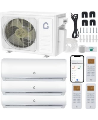 35000 BTU 3-Zone Mini Split AC and Heat Pump, 9k+12k+18k, 19 SEER2, WiFi Alexa, Pre-Charged, 230V