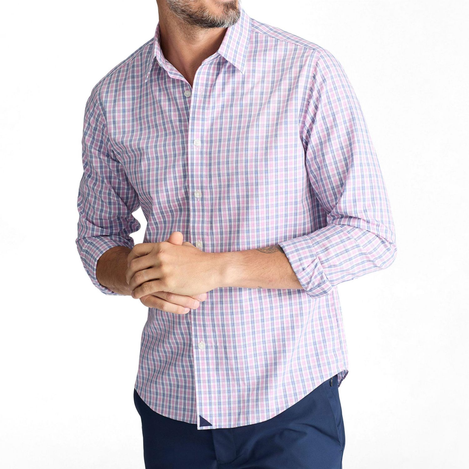 Men's Slim Fit Long Sleeve Wrinkle Free Dolcetto Shirt