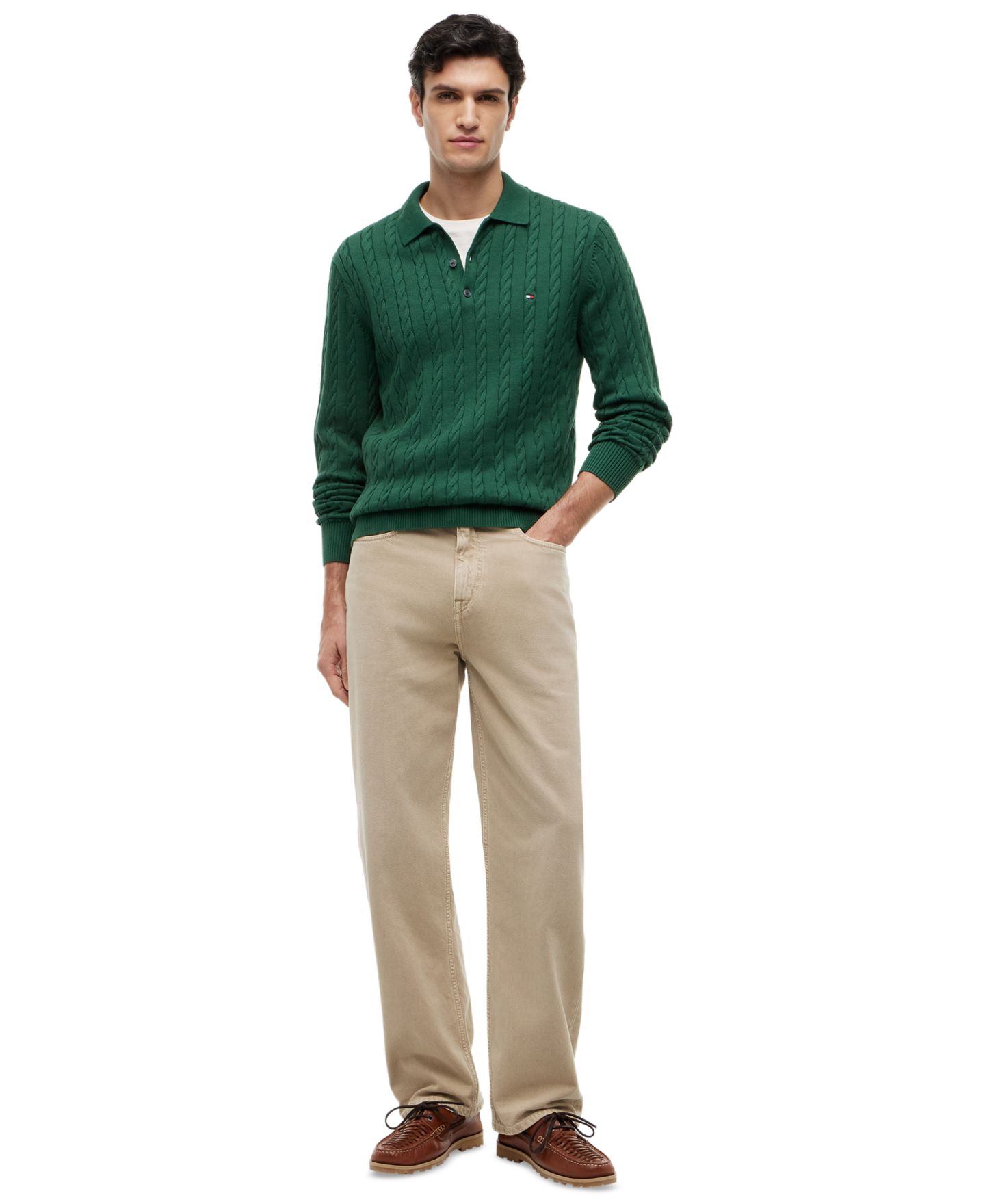 Мужские джинсы Tommy Hilfiger River Relaxed-Fit Garment Dyed Denim Jeans, цвет: Сандаловый — фото 2
