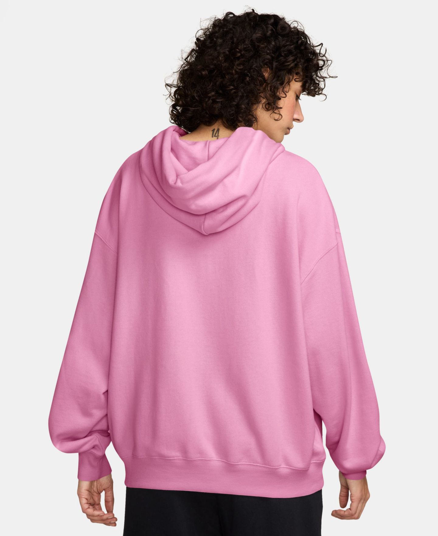 Женское худи Nike Studio Fleece Light Weight Oversized Full-Zip, цвет: Розовый / Молочный, вариант 1 — фото 3
