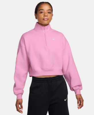 Women's Studio Fleece Oversized 1/4-Zip Cropped Top