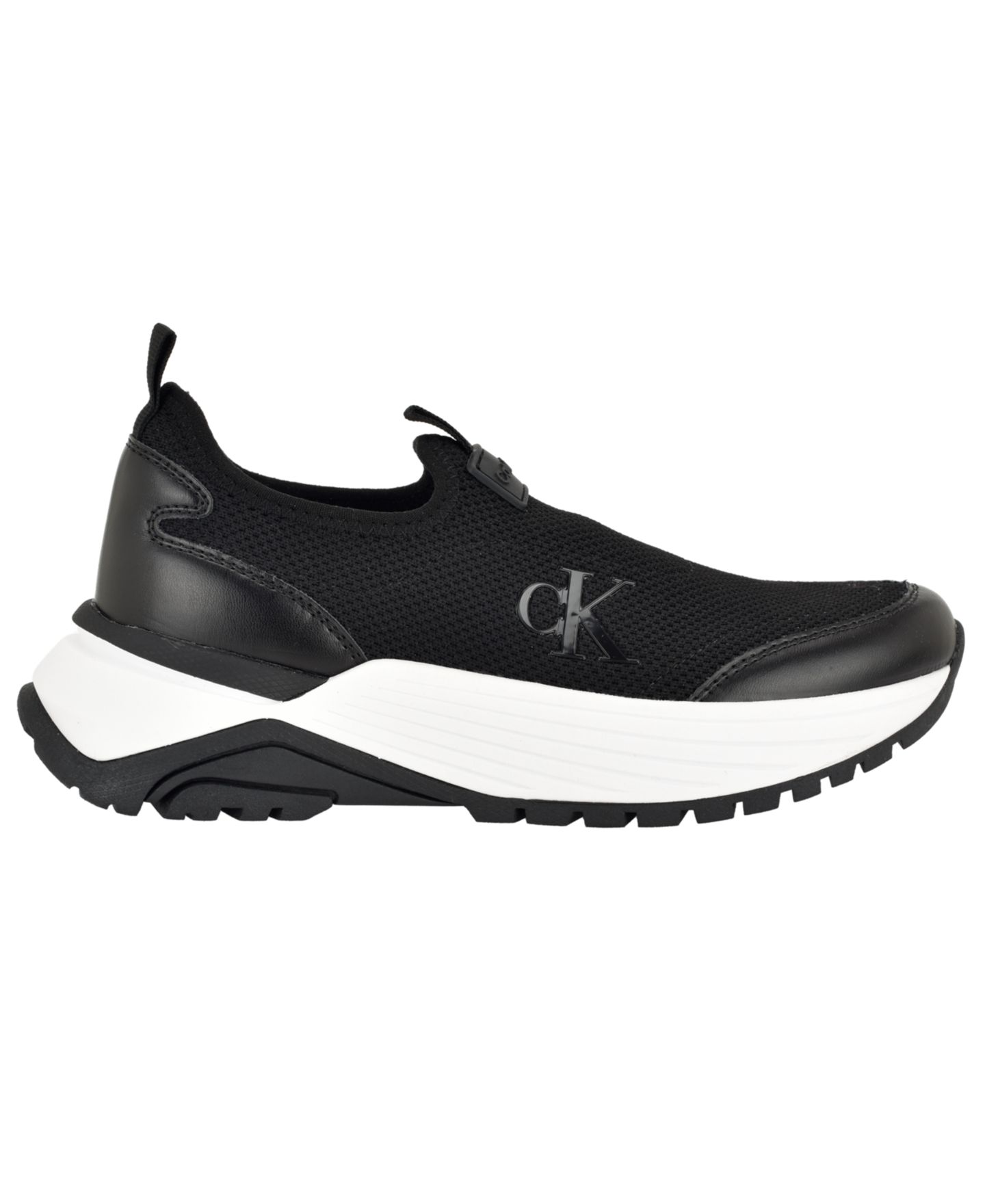 Женские кроссовки Calvin Klein Abelea Knit Slip-On Chunky Sole, цвет: Чёрный / Белый — фото 2