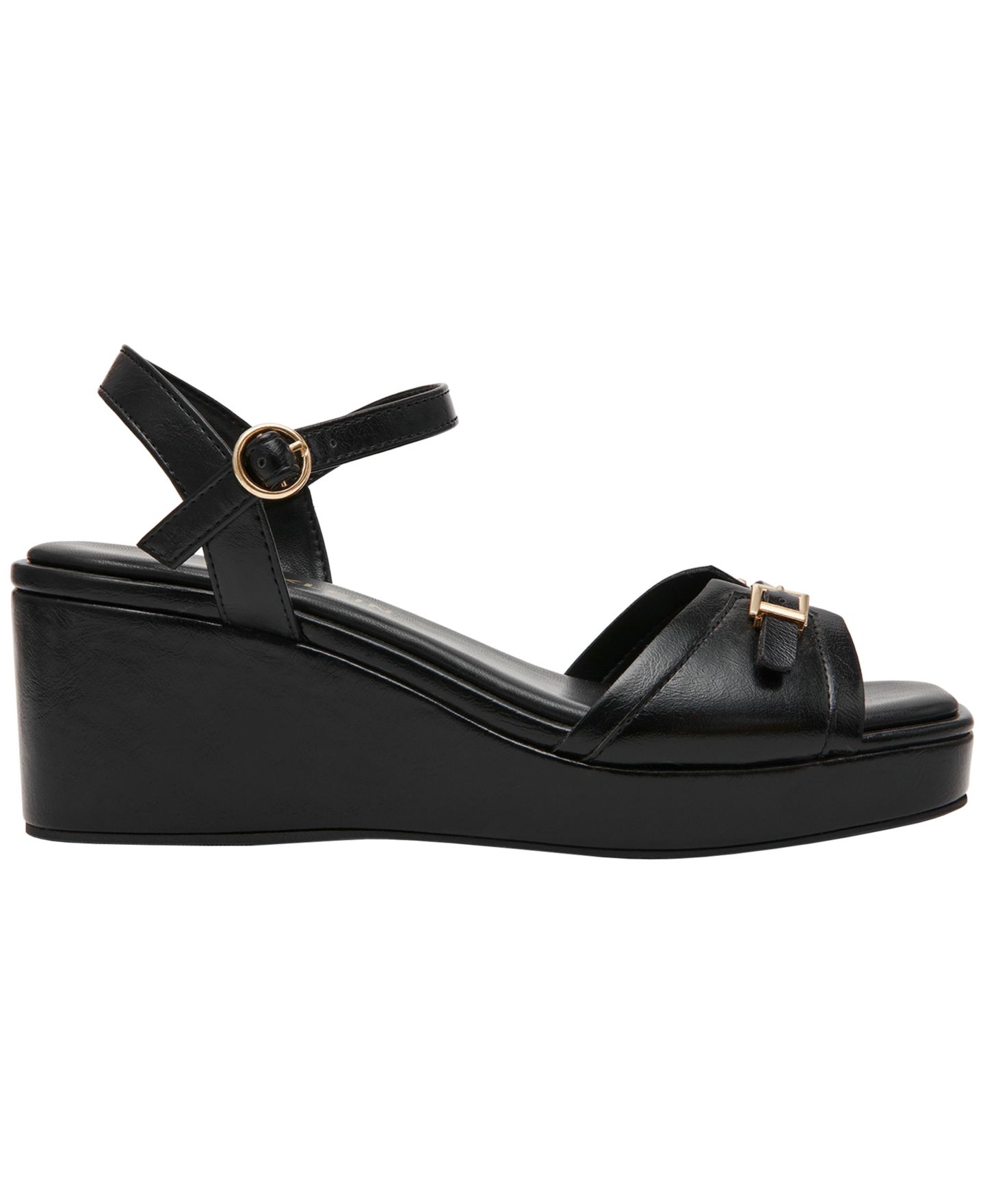Женские сандалии Anne Klein Sky Platform Wedge, цвет: Чёрный гладкий — фото 2