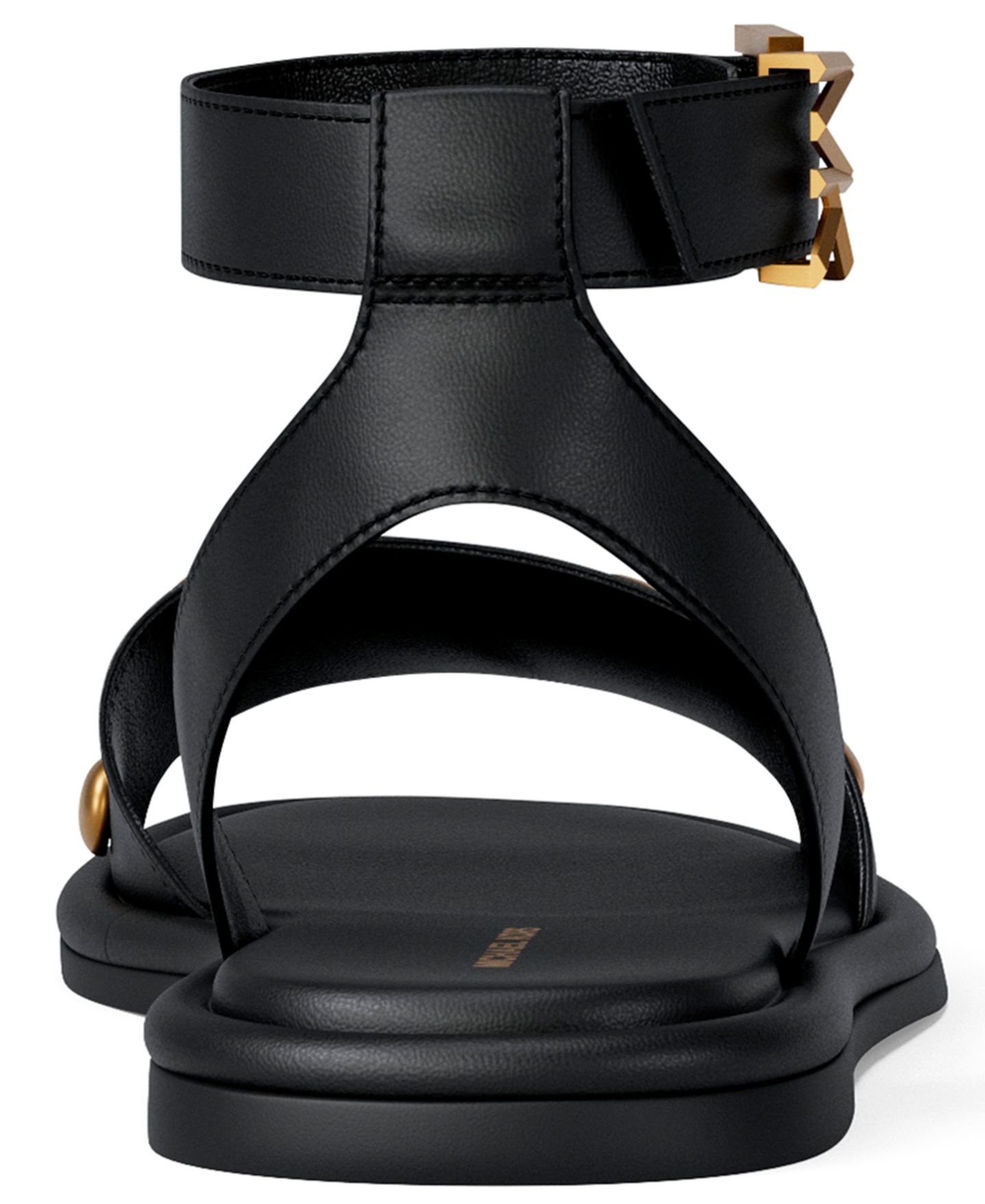 Женские сандалии MICHAEL Michael Kors Rosetta Ankle Strap Flat, цвет: Чёрный кожаный — фото 3