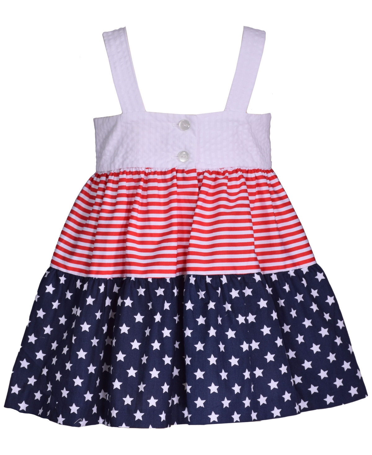iApparel Girls 2T-6X Americana Bow Shoulder Dress