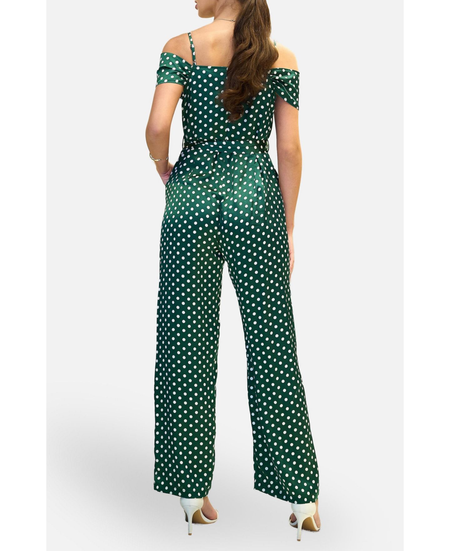 Женский комбинезон Yumi Spot Bardot Jumpsuit, цвет: Зелёный — фото 8