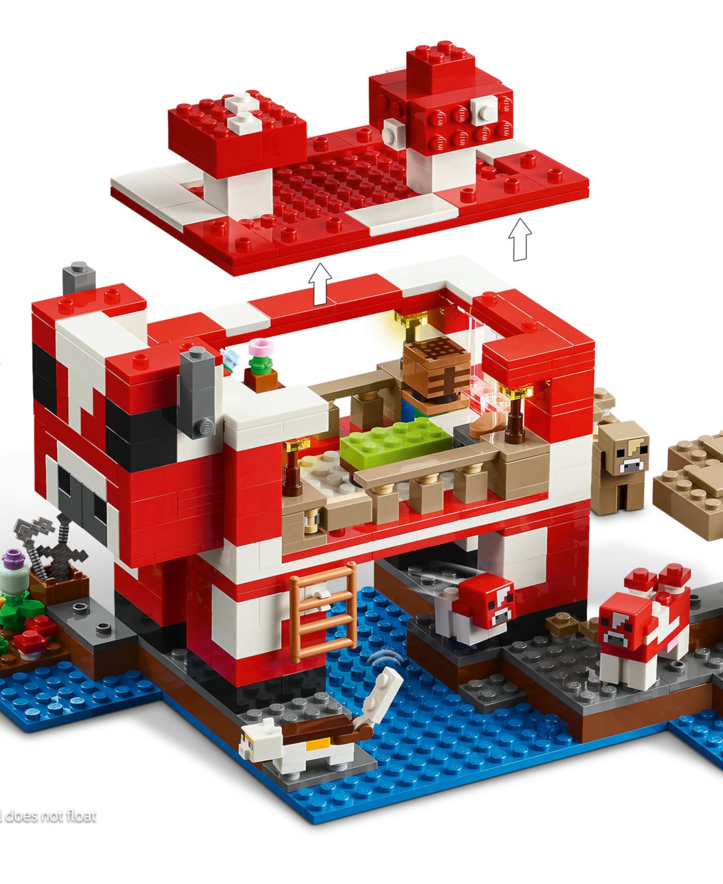 Детский конструктор LEGO® Minecraft The Mooshroom House Toy Figures Building Set 21270 — фото 2