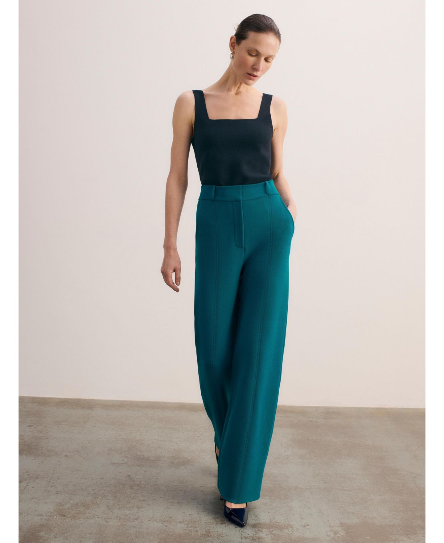 Женские брюки The Fold Liora Sculpt Knit, цвет: Синий — фото 7