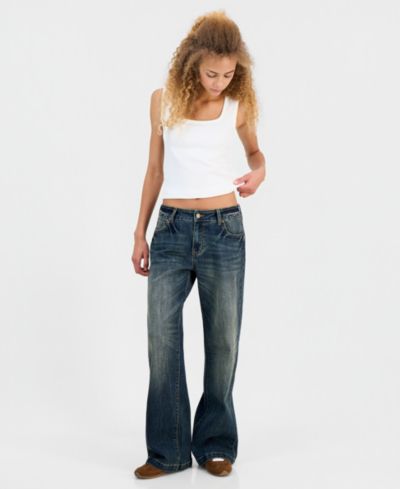 Dollhouse Juniors' Baggy Wide-Leg Jeans