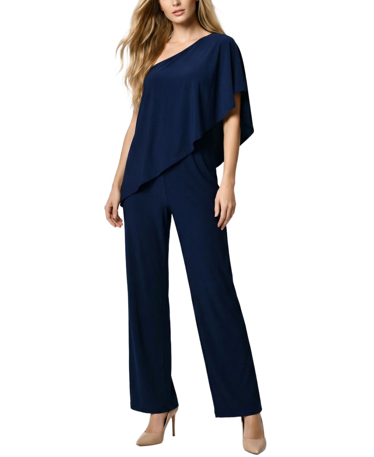 Женские NY Collection Women's Cape-Top Knit Jumpsuit — фото 1