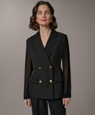 Women's Double Breasted Long-Sleeve Blazer