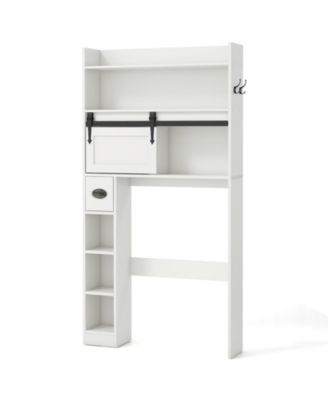 Over The bath fixture Storage Cabinet with Sliding Barn Door and Adjustable Shelves