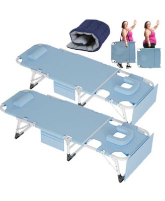 2 PACK 4-in-1 Sunbathing Lounge Chair with Removable Cotton Cushion,  Adjustable, UV-Resistant, Portable Beach and Pool Chair