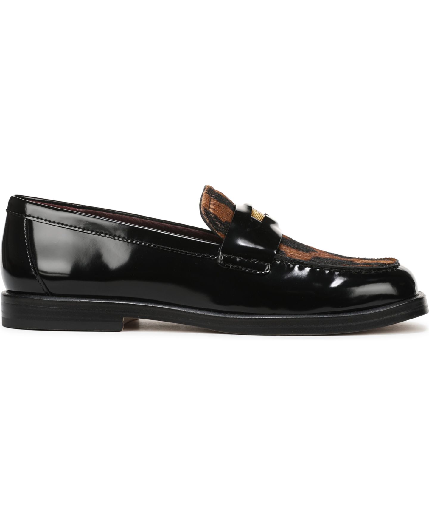 Женские туфли Franco Sarto Bessy Square Toe, цвет: Чёрный / Леопардовый с принтом — фото 2