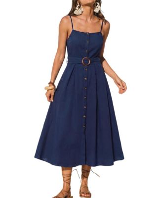 Women's Going Off Script Blue Midi Beach Dress