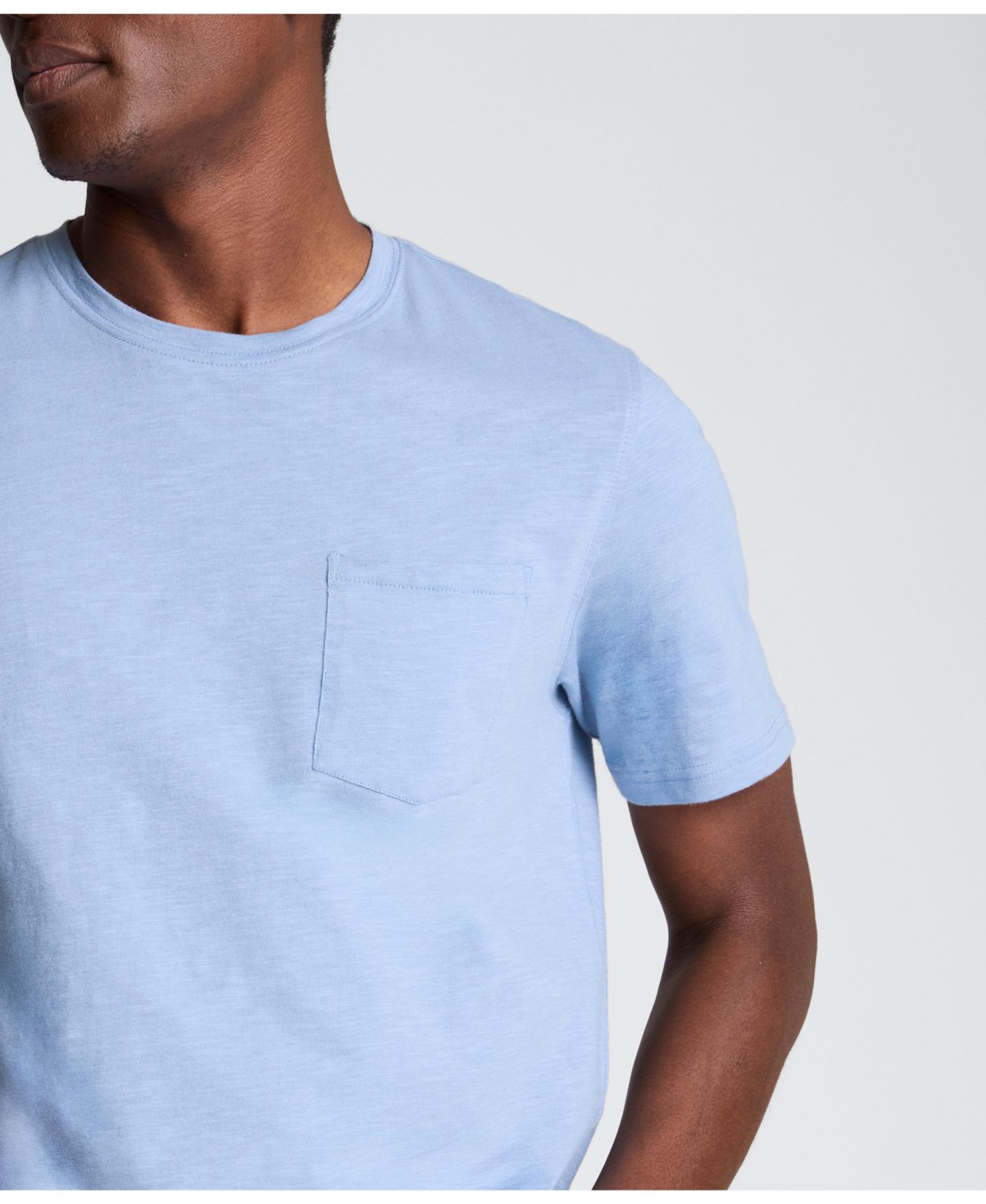 Мужская футболка Kenneth Cole Sport Faded Blue Solid Knit Classic Crewneck, цвет: Выцветший синий — фото 8