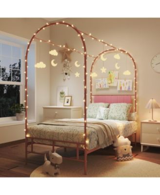 LED Bed Frame with Storage Headboard & Drawers - No Box Spring Needed