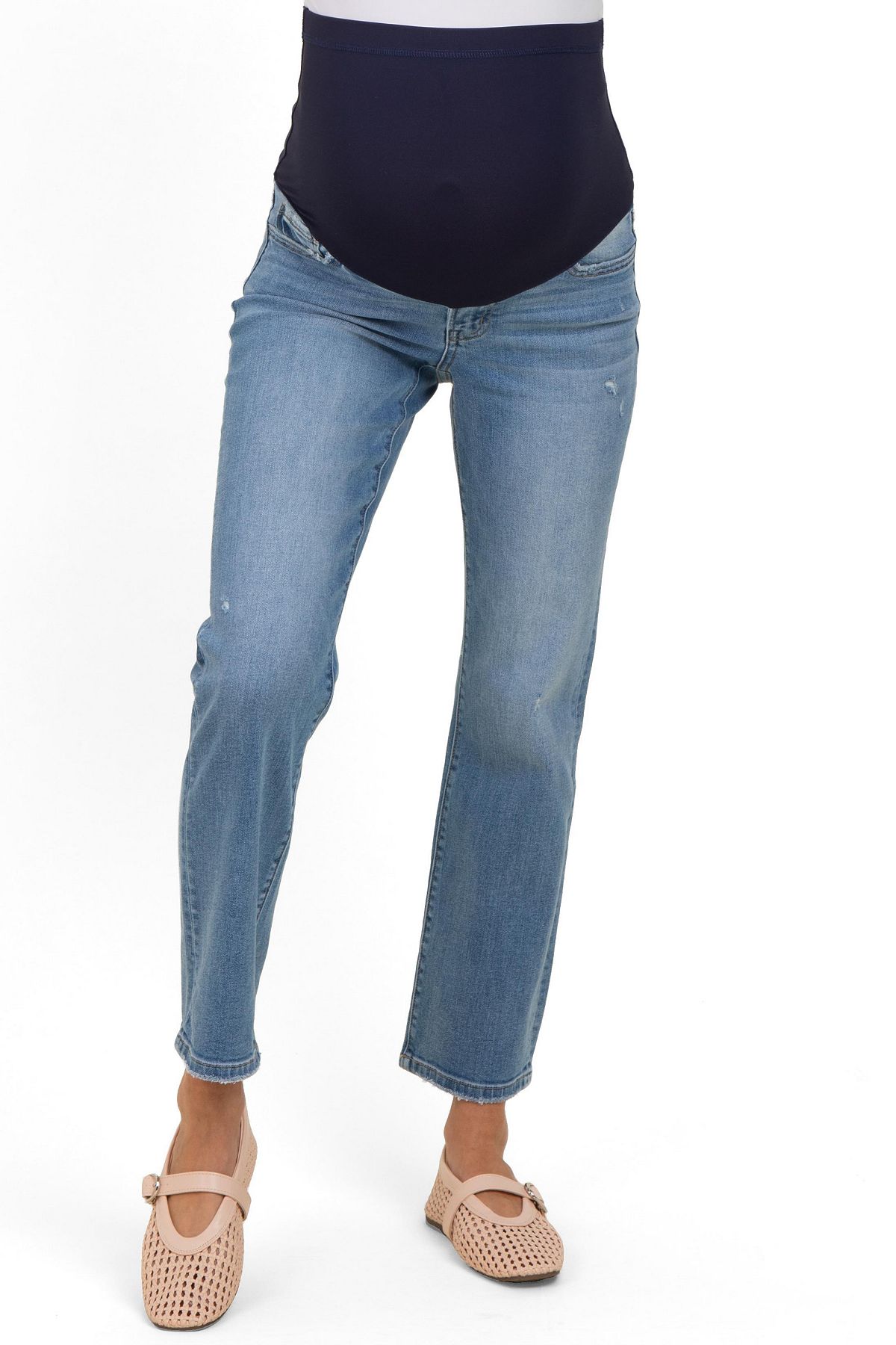 Pinkblush Women's Blue Ankle Slim Straight Leg Jeans view 2 — MAYCSS fashion products