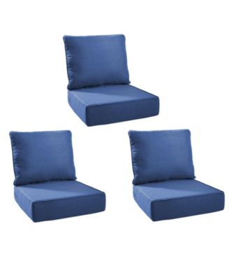 PlushCore 6-Piece Deep Seating Outdoor Lounge Chair Thick Cushion Set (3-Set)
