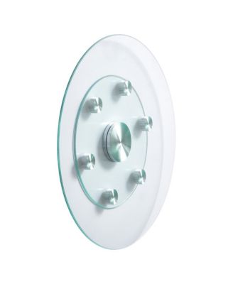 24 in Glass Lazy Susan Turntable Tempered Tabletop Rotating Tray