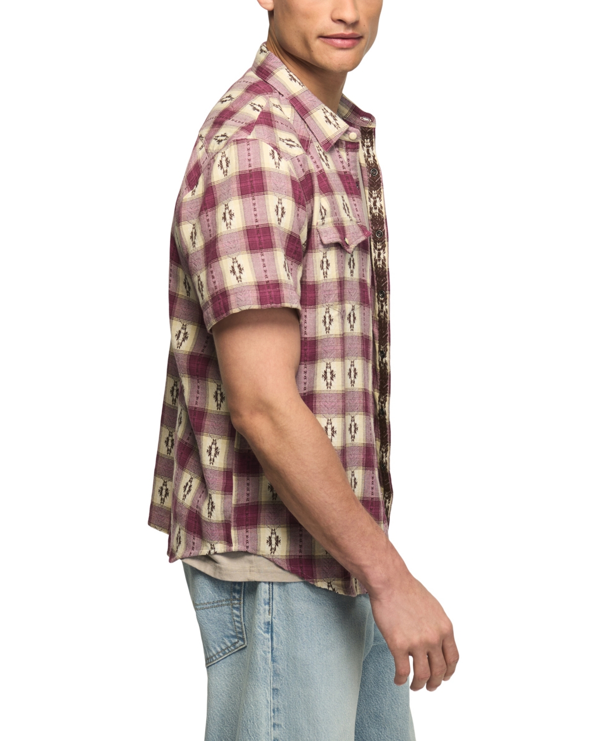 Lucky Brand Men's Mesa Wester Jacquard Short-Sleeve Shirt