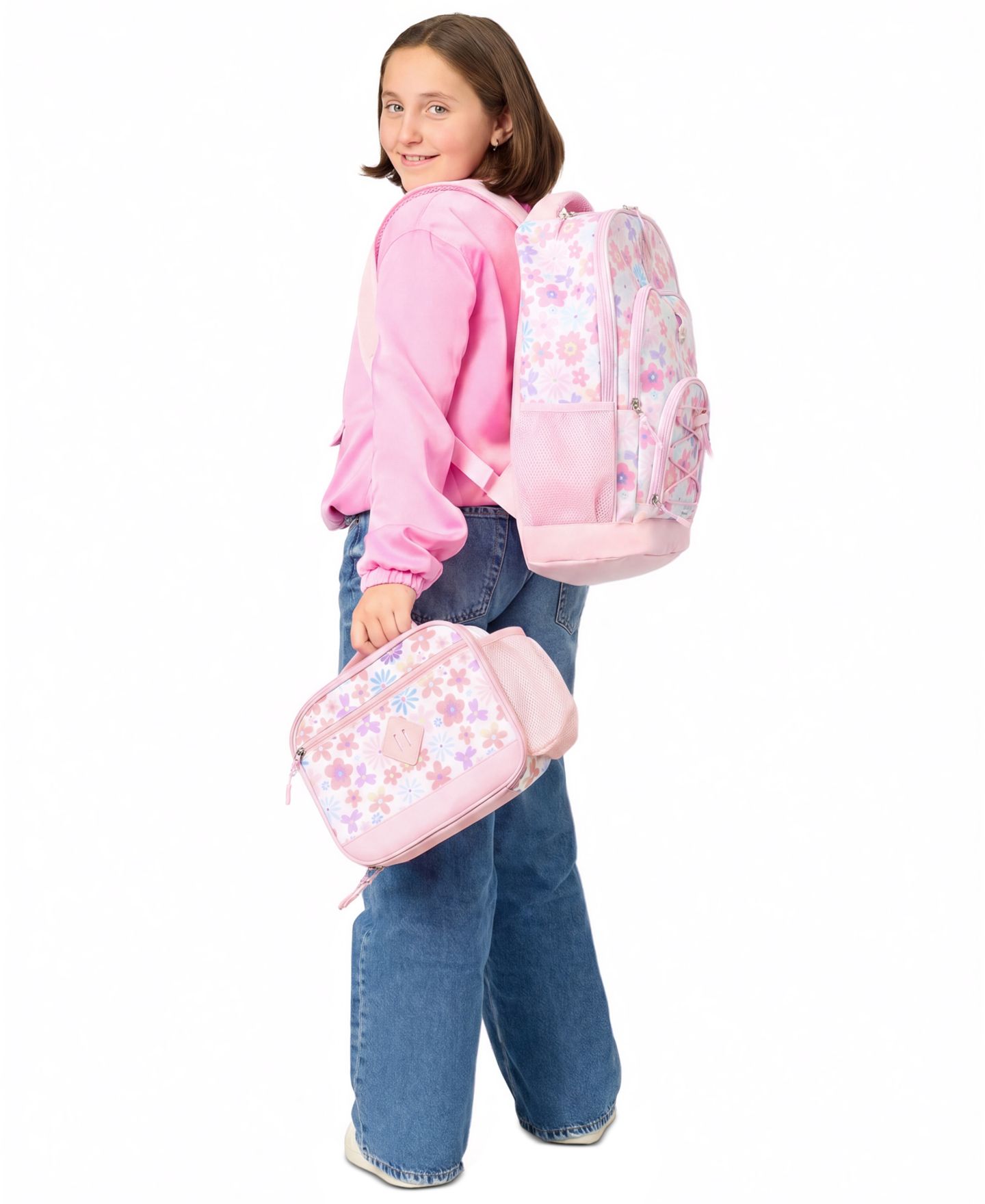Сумки Rainbow Sugar Floral Backpack and Lunch Box, 2-Piece Set для девочек, цвет: Розовый — фото 9