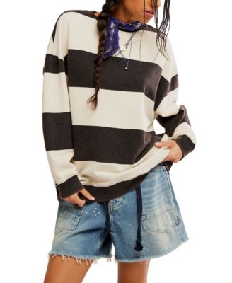 Women's Classic Crewneck Stripe Oversized Top