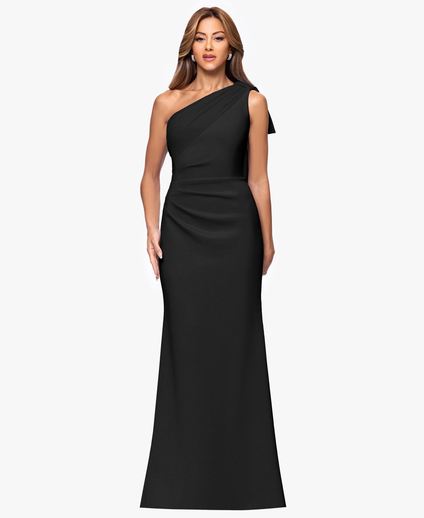 Женское платье XSCAPE Petite One-Shoulder Ball Gown, цвет: Чёрный — фото 1