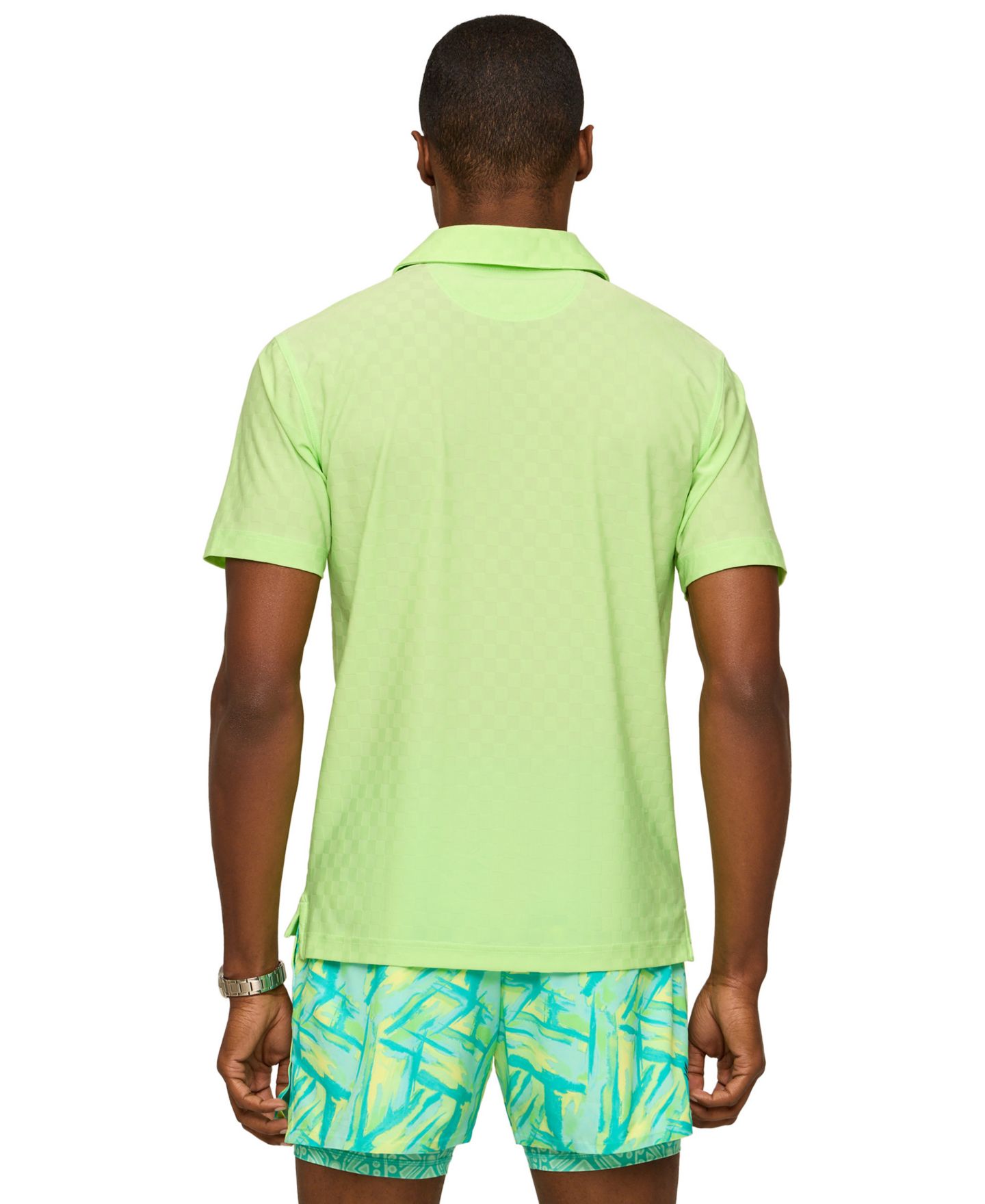 Мужское поло Chubbies Vanna Textured Performance Polo Shirt, цвет: Яркий зелёный — фото 4
