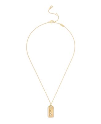 Gold Signature Hangtag Pendant Necklace