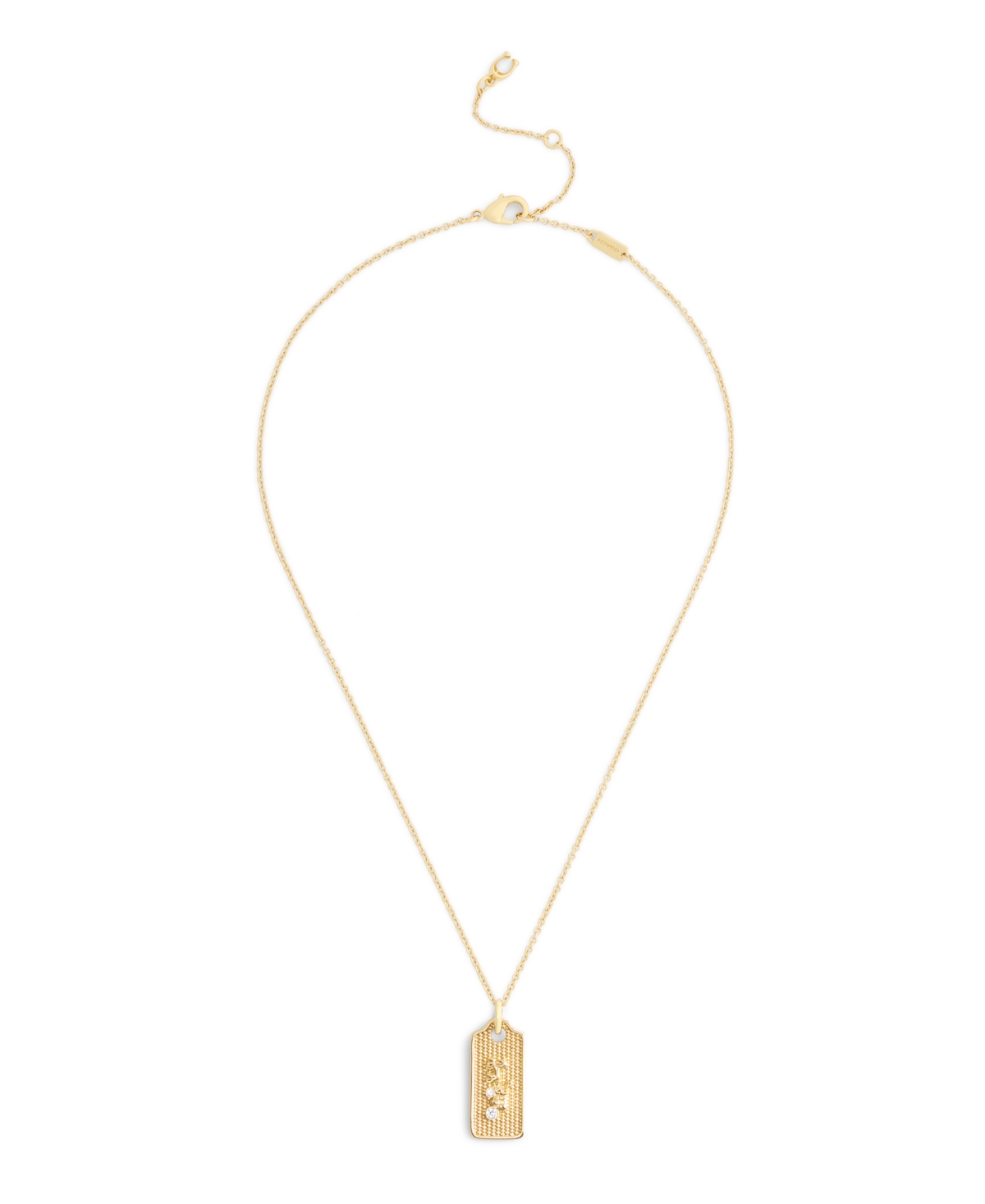 Coach Gold Signature Hangtag Pendant Necklace