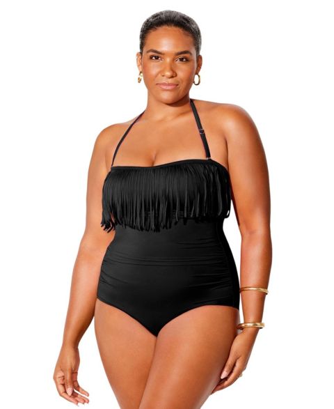 Купальник Fringe, бандо — Swimsuits for All, цвет: Чёрный