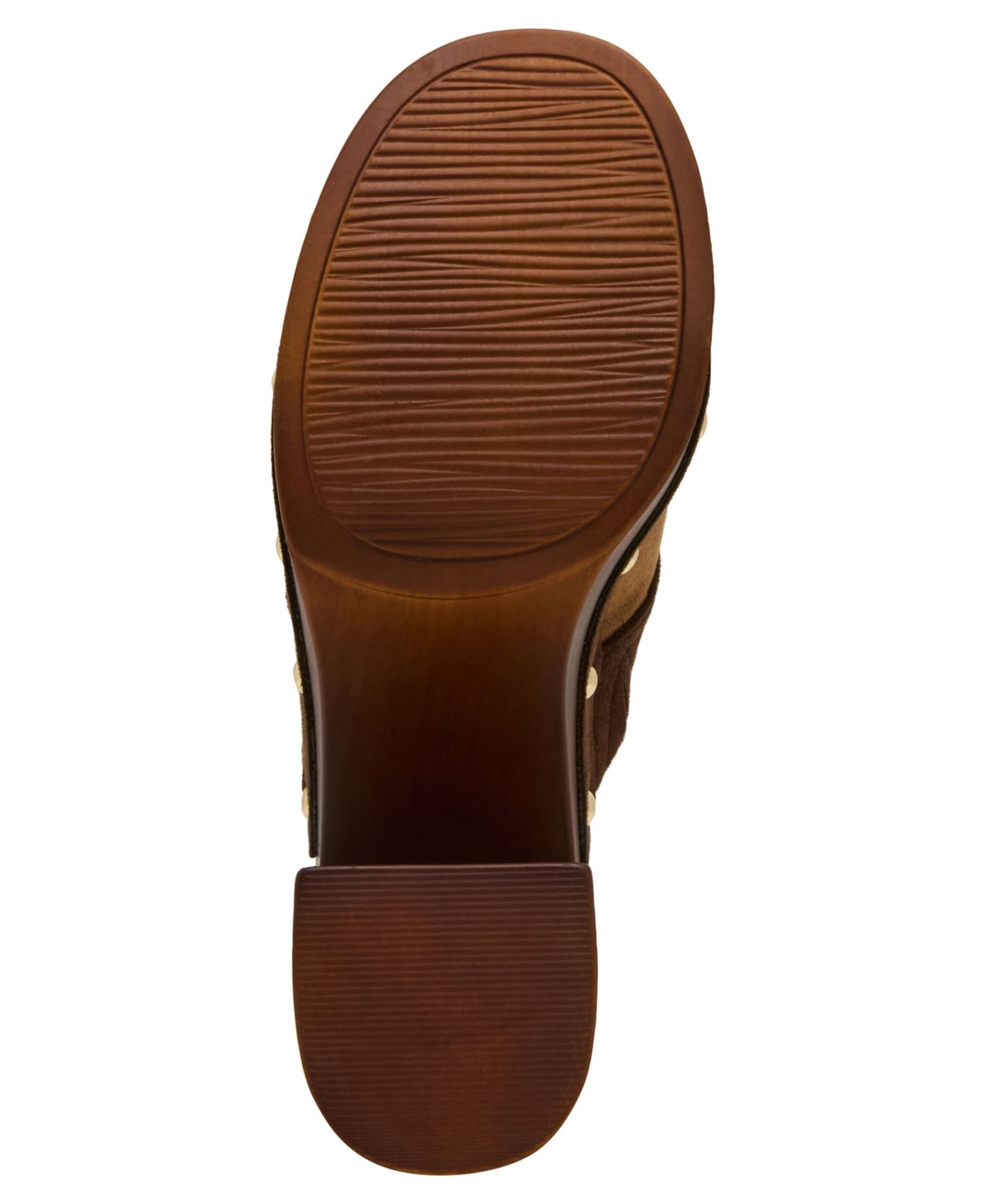 Женские сабо Madden Girl Austin-P Patch Studded Wooden Platform Mule, цвет: Коричневый разноцветный — фото 9