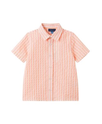 Andy Evan Toddler Boys Short Sleeve Orange Stripe Button Down Shirt - Orange 48$
