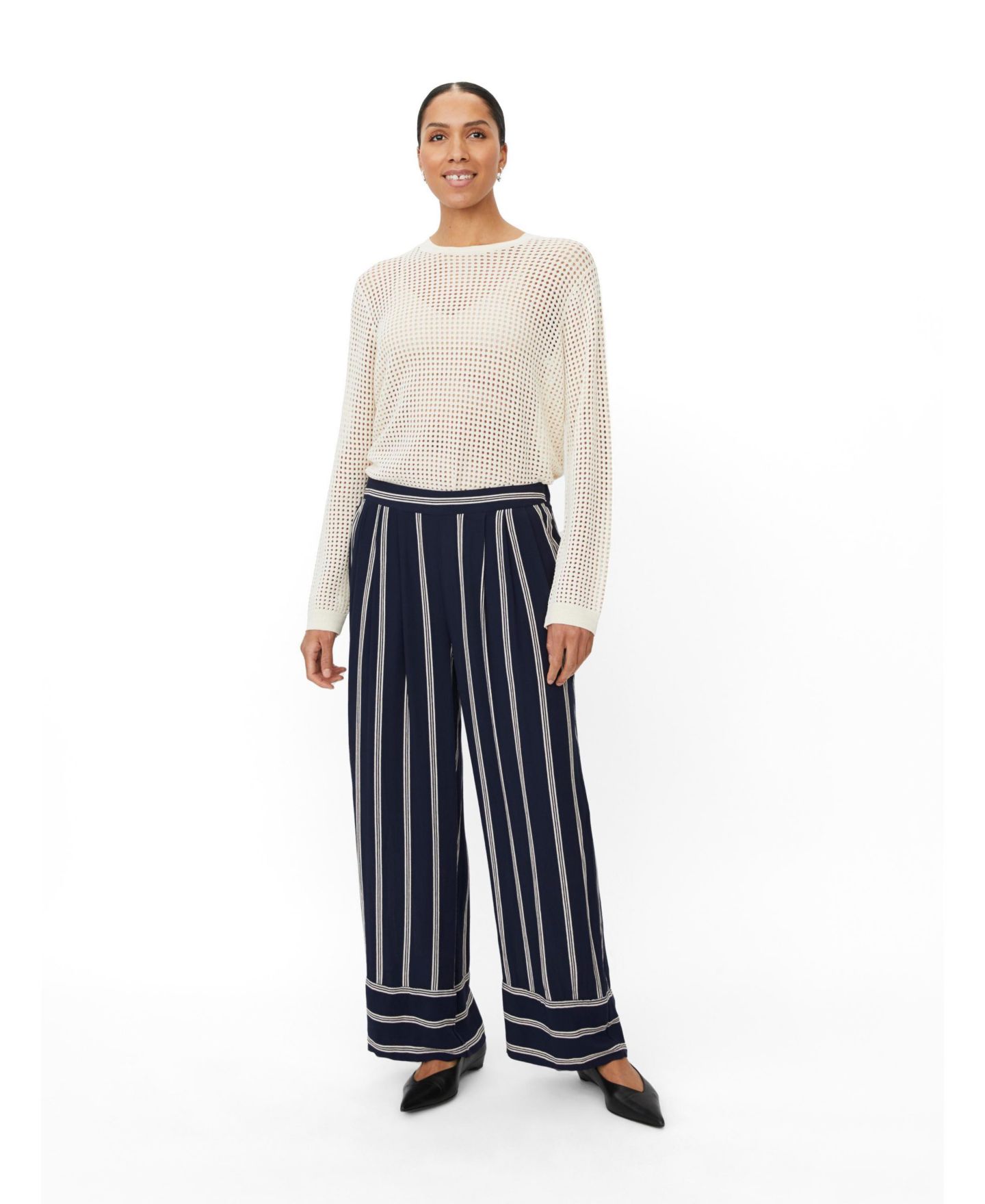 Женские брюки Masai Copenhagen MaPattys Striped Wide Leg, цвет: Тёмно-синий — фото 2