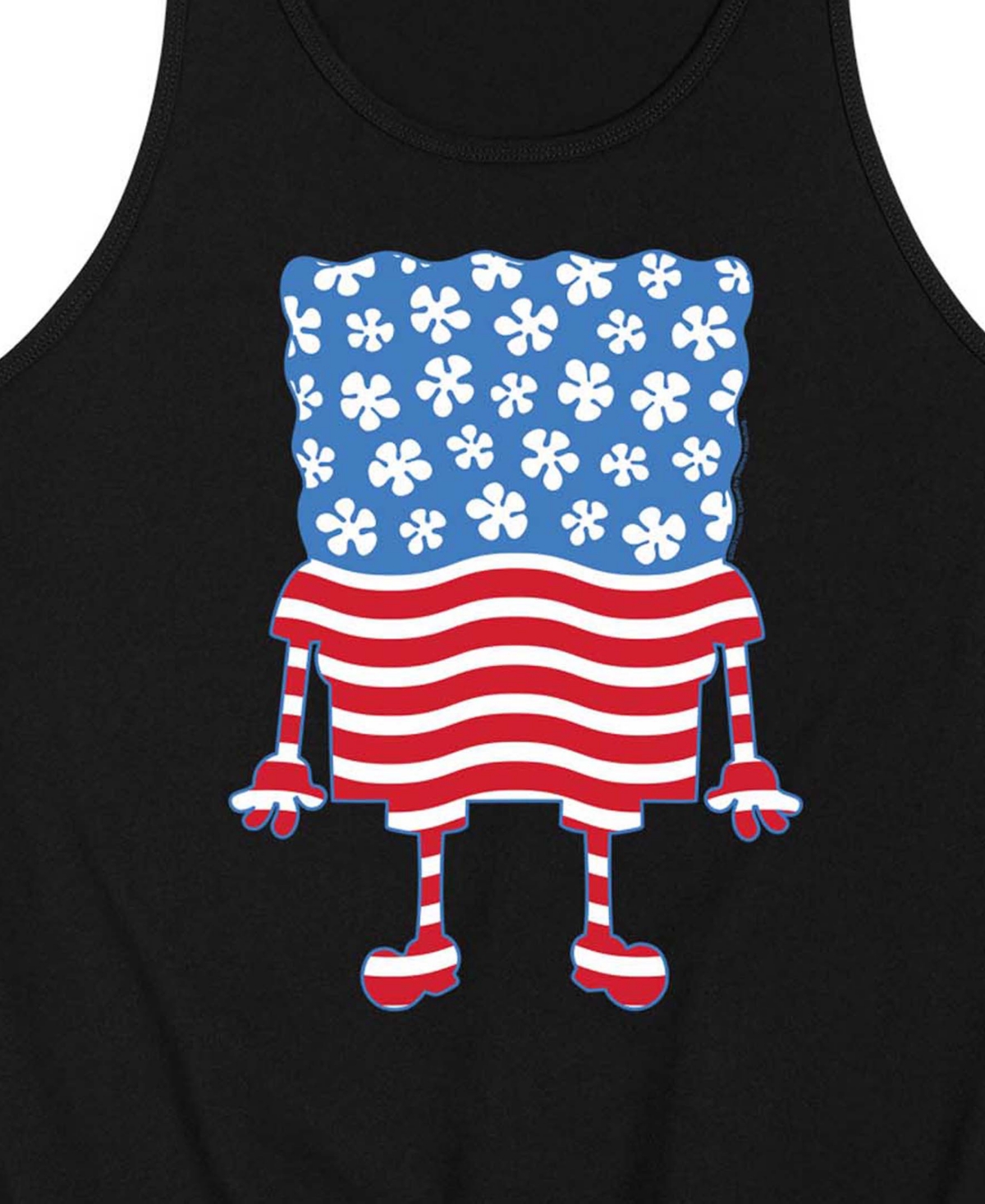 Airwaves Men's SpongeBob SquarePants Silhouette Stars Stripes Sleeveless Graphic Tank T-Shirts