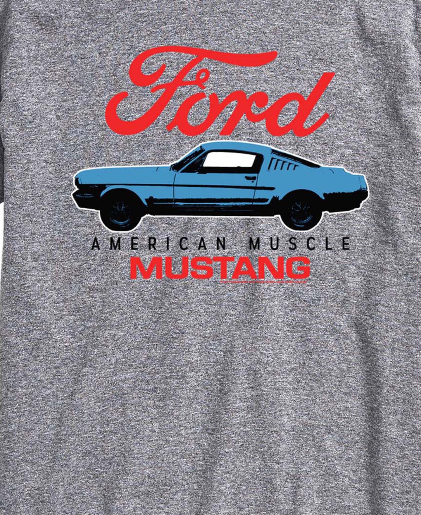 Мужская футболка AIRWAVES Ford American Muscle Mustang Short-Sleeve Graphic, цвет: Меланжевый — фото 3