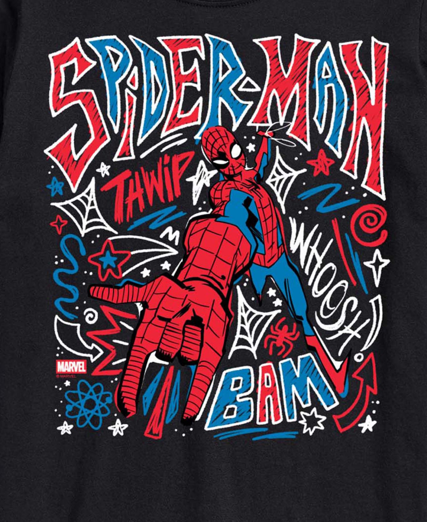 Men's Spiderman Sketchy Doodles Short-Sleeve Graphic T-Shirt