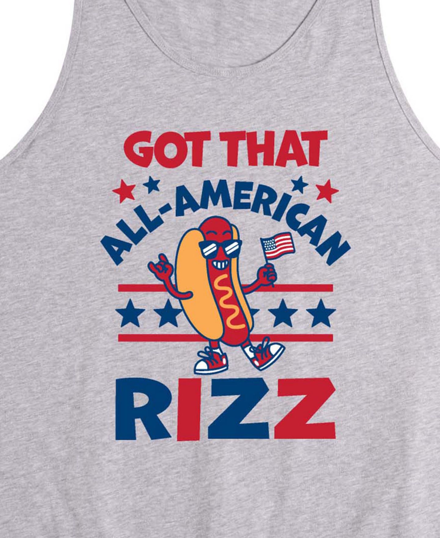 Мужской топ AIRWAVES All American Rizz Hotdog Sleeveless Graphic, цвет: Меланжевый — фото 3