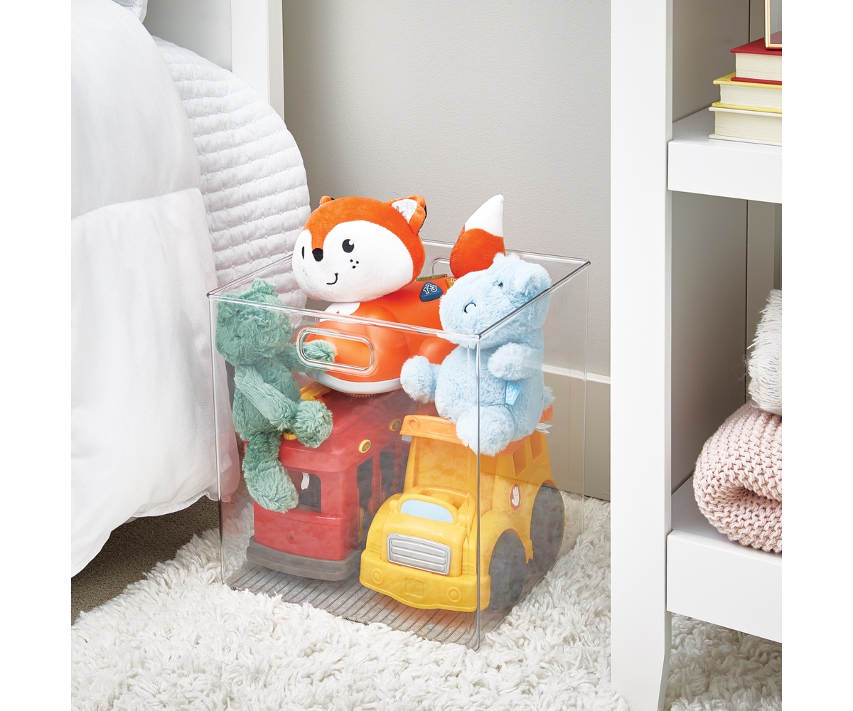 iDesign Large Cube Storage Bin, Set of 2, Clear, Made in Usa