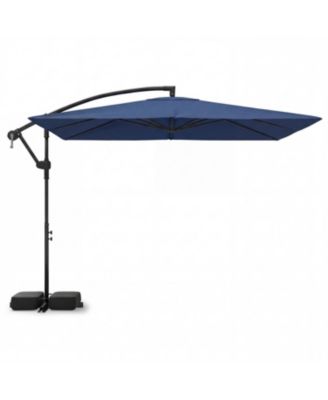 Solar Led Cantilever Patio Umbrella Square with 360degree(s) Rotation for Outdoor Use