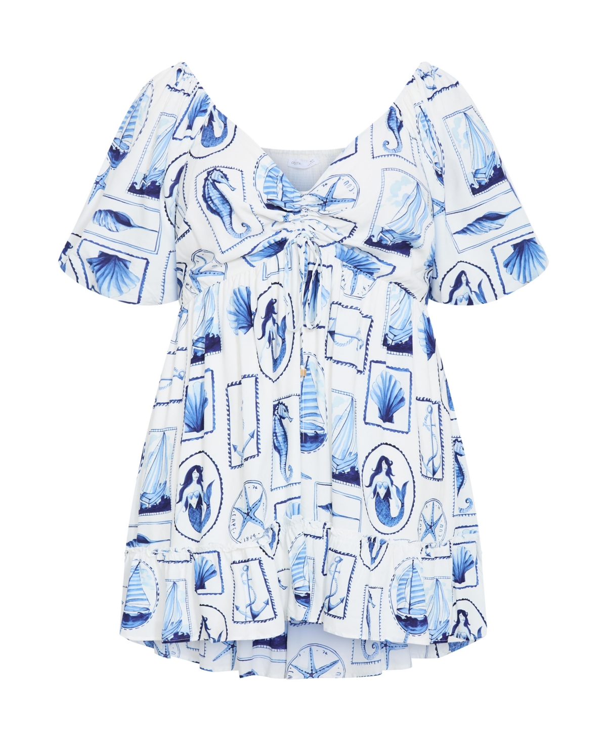 City Chic Women's Giselle Amalfi V Neck Mini Dress