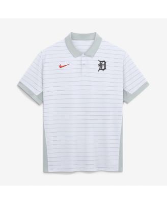 Men's White Detroit Tigers Authentic Collection Striped Victory Dri-FIT Polo Shirt