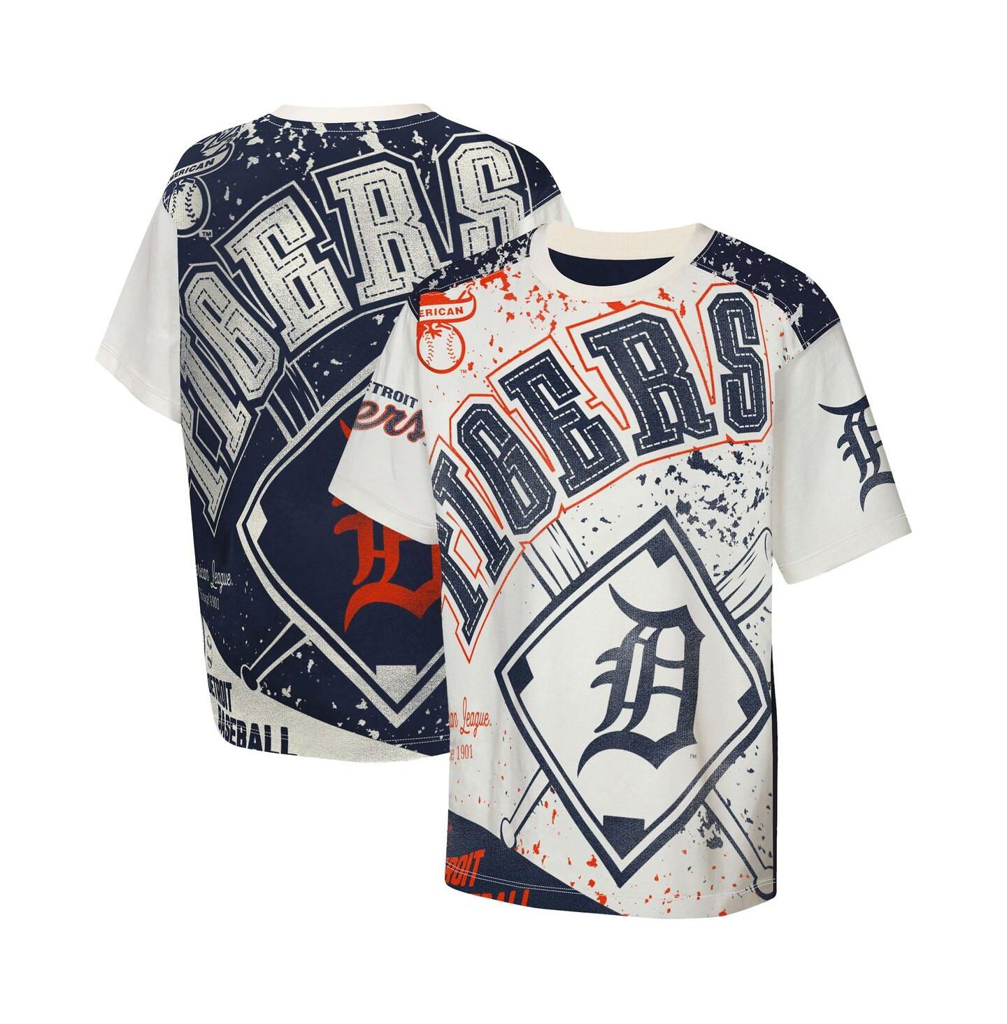 Детская футболка Outerstuff Cream Detroit Tigers Big League Top Player Bold All-Over-Print — фото 1