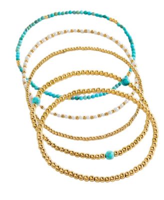 Mint and Lily Turquoise Beaded Bracelet Stacking Set