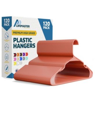 heavy-duty plastic hangers for clothes, dresses & coats non-slip grooves, space-saving design, holds 5 Pounds 120-pack