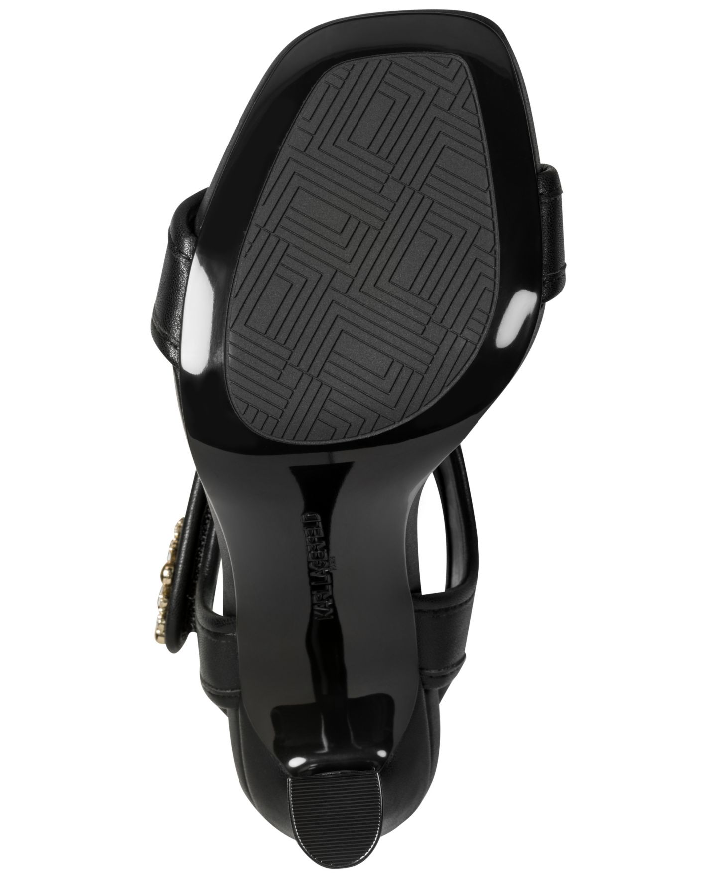 Женские сандалии KARL LAGERFELD PARIS Celida Dress Sandals, цвет: Чёрный гладкий — фото 5