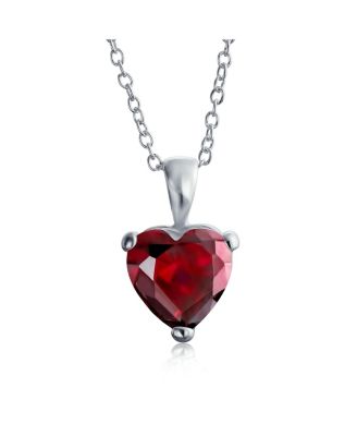 Romantic Love Sparkling 5CT CZ Cubic Zirconia Heart-Shaped Solitaire Pendant Necklace Sterling Silver
