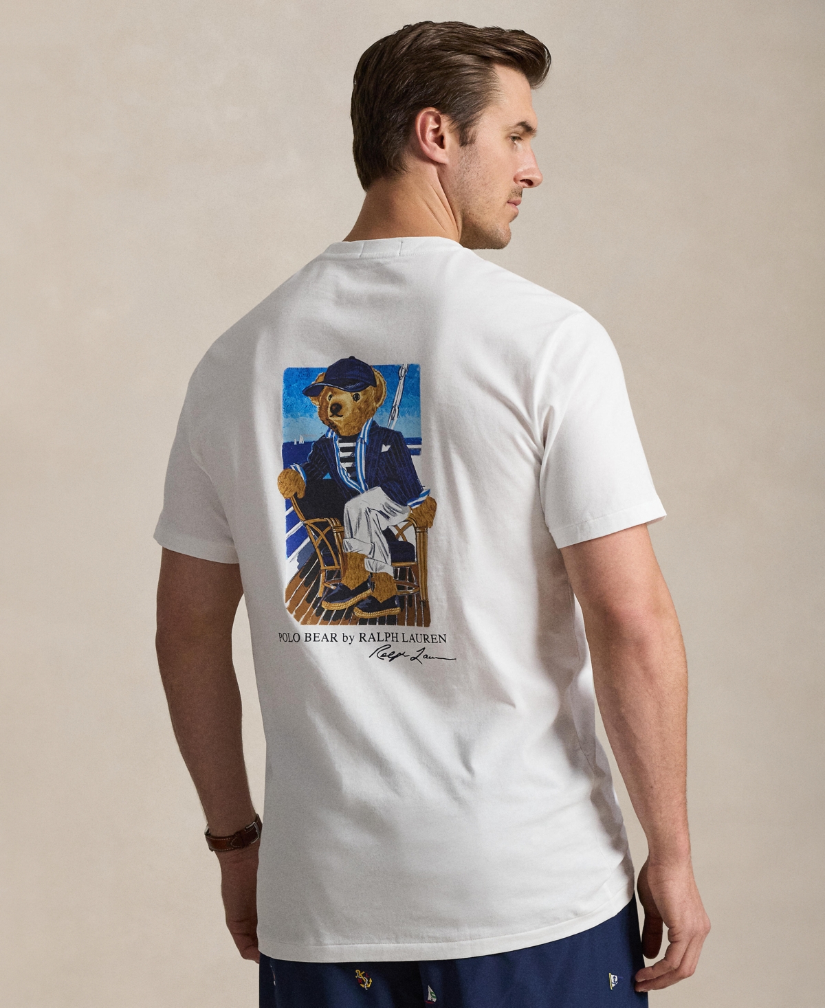 Polo Ralph Lauren Men's Big & Tall Polo Bear Jersey T-Shirt - Newport Bear White