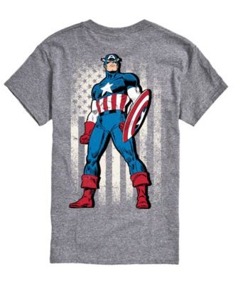Men's Captain America Flag Retro Short-Sleeve Graphic T-Shirt
